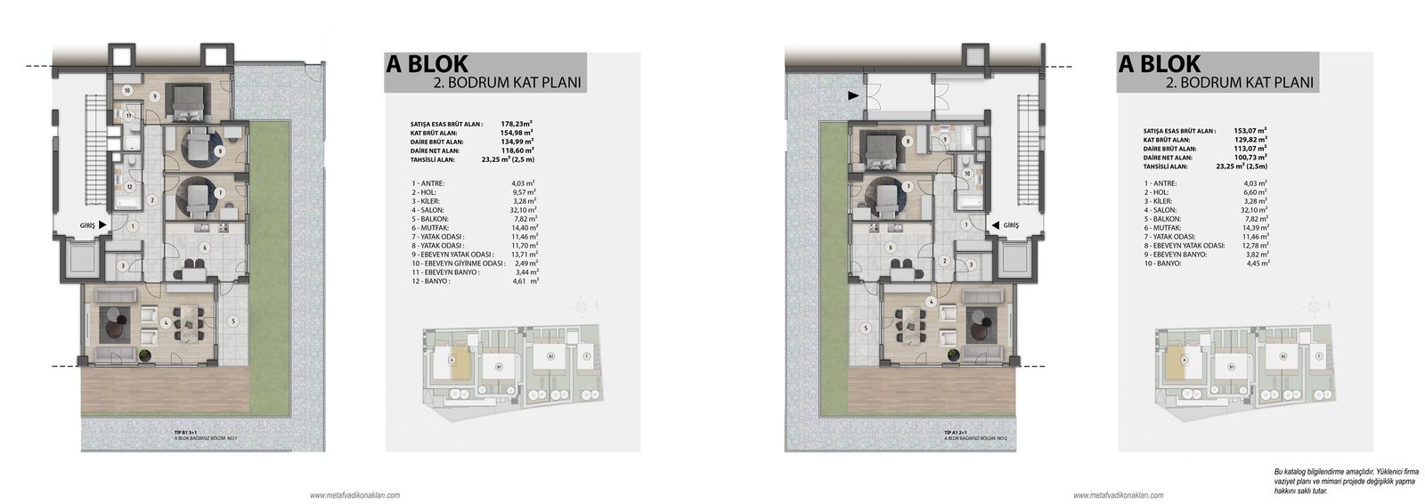 A Blok 2. Bodrum Kat Planı
